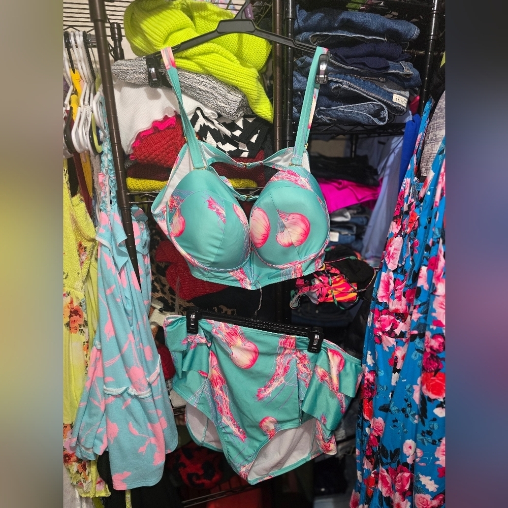 RARE HTF Swimsuits For All 22/24 Jellyfish Bikini set - Picture 3 of 7